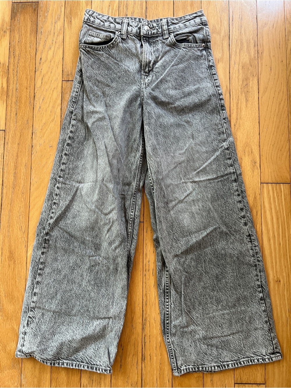 H&M Gray Wide-Leg Flare Jeans